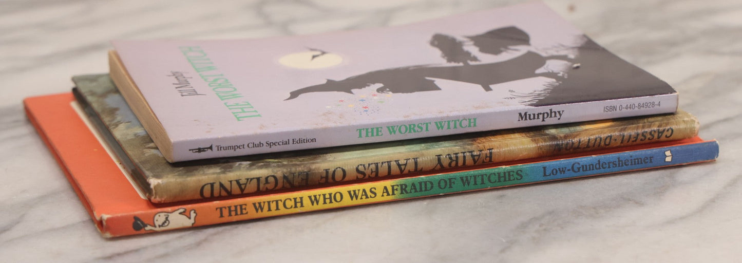 Lot 242 - Trio Of Vintage Children's Books With Witch And Fairy Tale Themes Including "The Worst Witch," "The Witch Who Was Afraid Of Witches," And "Fairy Tales Of England"
