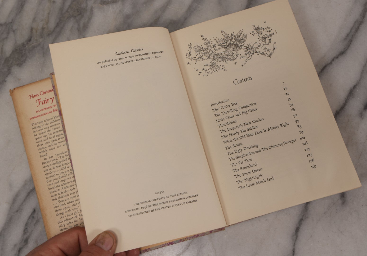 Lot 243 - "Hans Christian Andersen's Fairy Tales" Vintage Children's Book By Hans Christian Andersen, Illustrated By Jean O'Neill, Introduction By May Lamberton Becker, Published By The World Publishing Company, Cleveland And New York, 1946