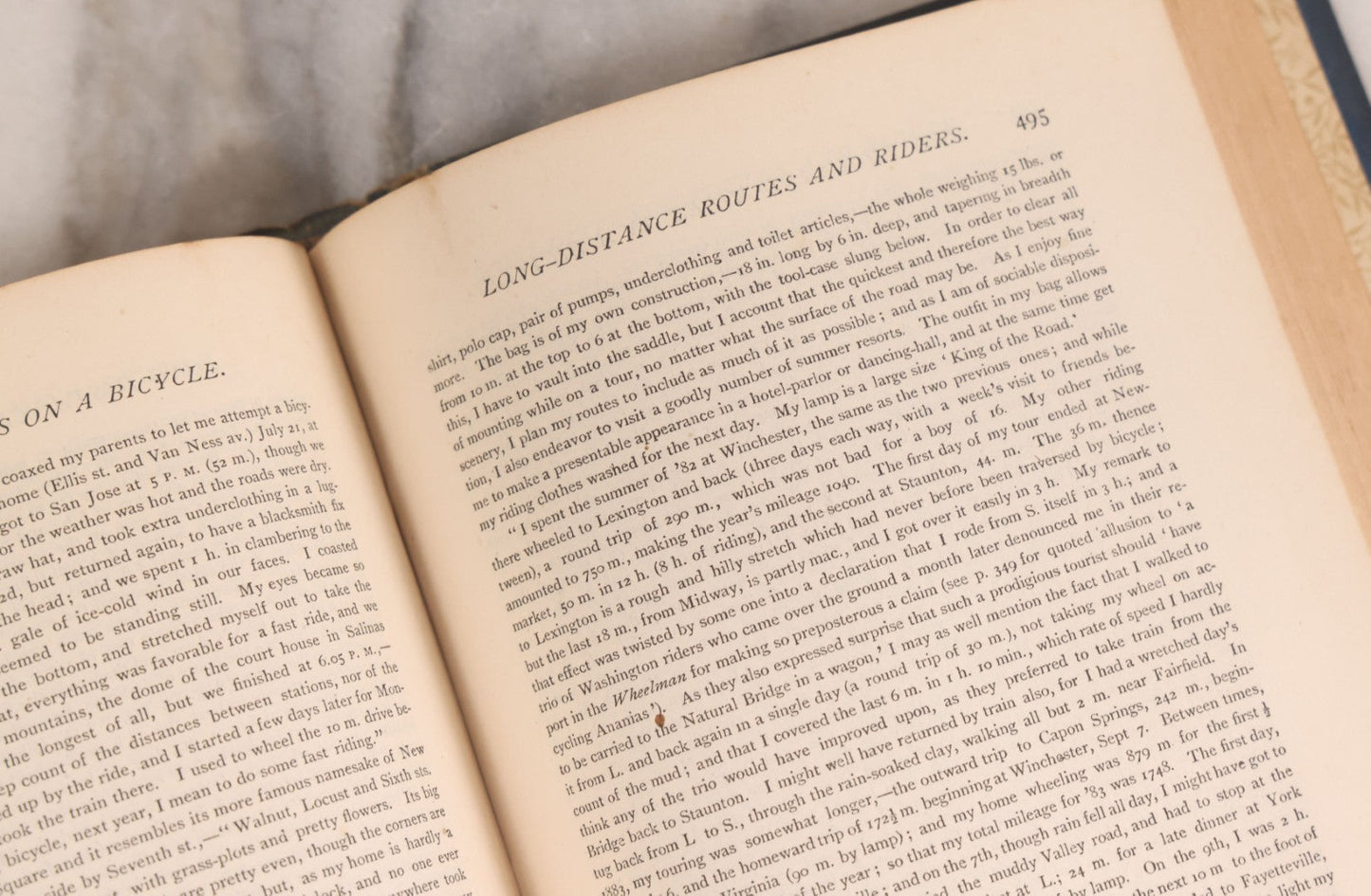 Lot 244 - "Ten Thousand Miles On A Bicycle" Antique Cycling Book By Karl Kron, Pseudonym Of Lyman Hotchkiss Bagg, Published By Karl Kron, New York, 1887, Note Missing Pages