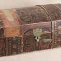 Lot 199 - Vintage Paper-Covered Dome-Top Play Trunk With Hand-Painted Designs And Pasted Caribbean Map Interior