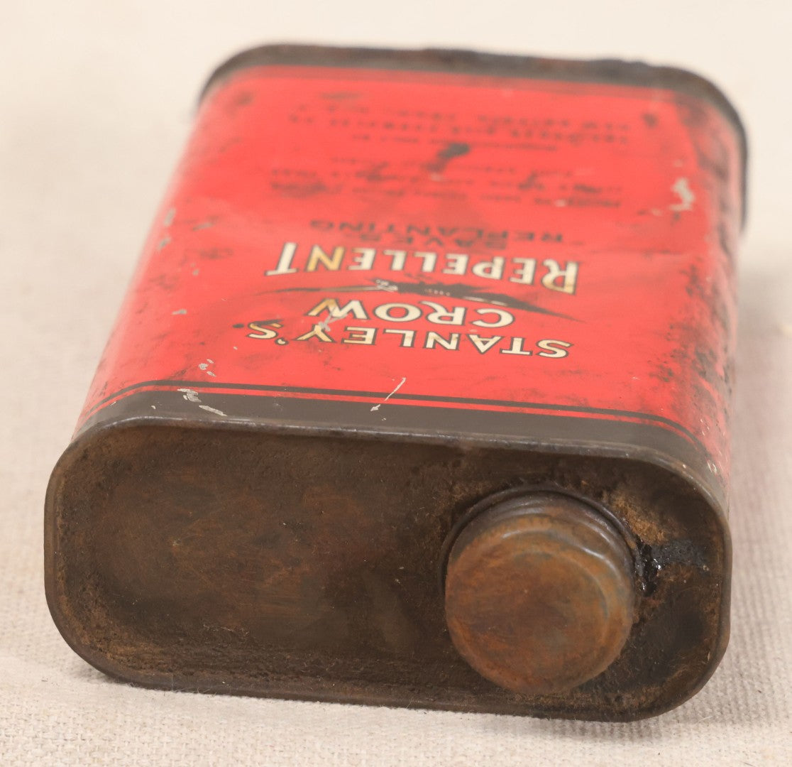 Lot 201 - Vintage Stanley's Crow Repellent Tin With Crow Graphic, The Cedar Hill Formulae Co., New Britain, Connecticut