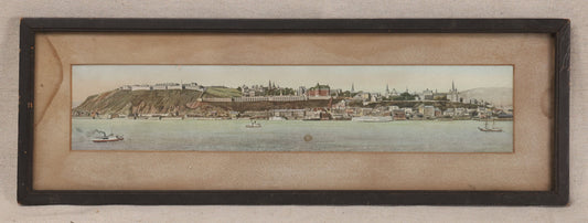 Lot 205 - Antique Framed Color Panoramic Print Of Quebec City, Canada, Viewed From The St. Lawrence River