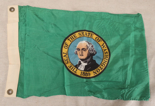 Lot 215 - Vintage State Of Washington Yacht Flag With State Seal And Portrait Of George Washington