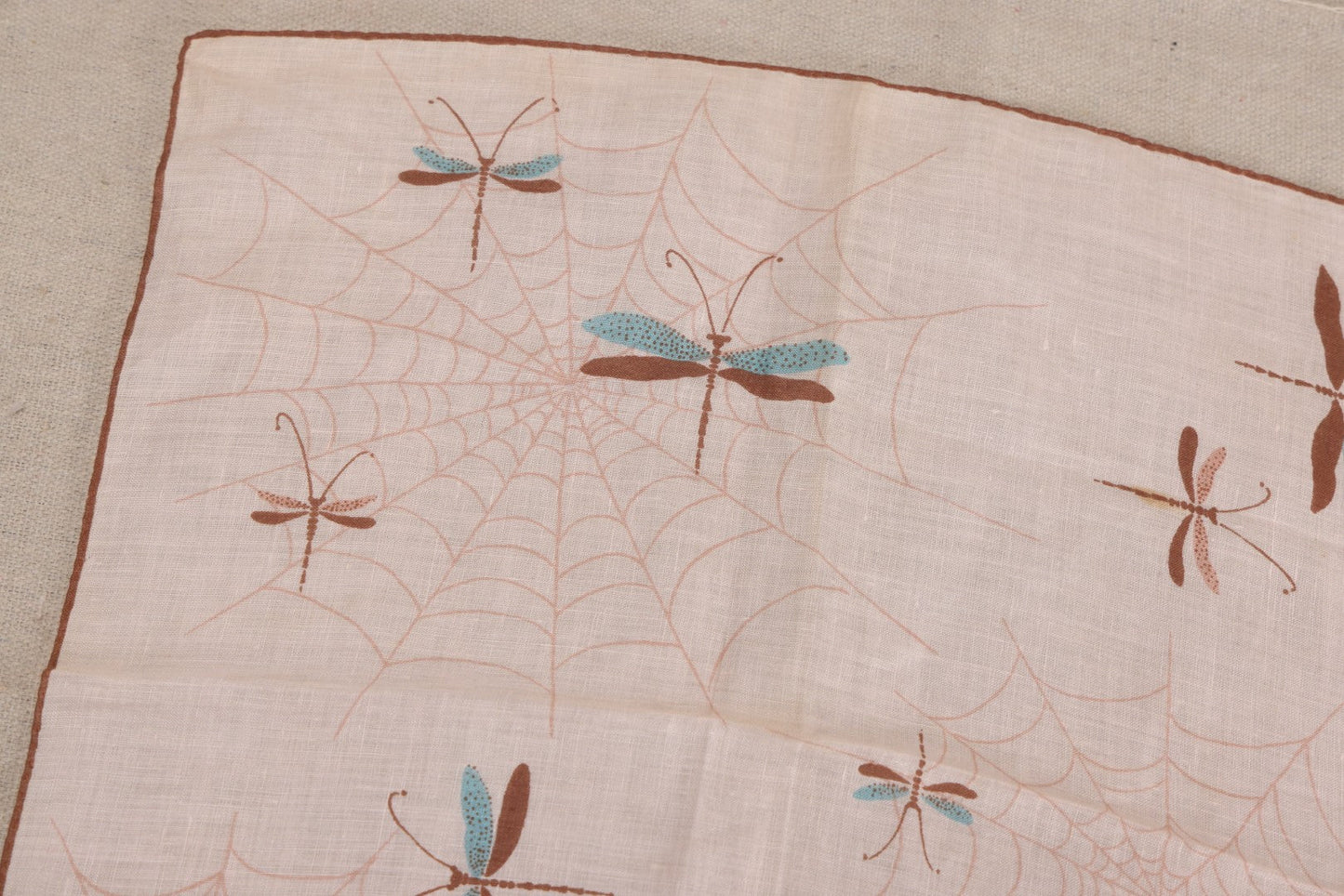 Lot 226 - Vintage Faith Austin Handkerchief With Dragonflies And Spiderwebs
