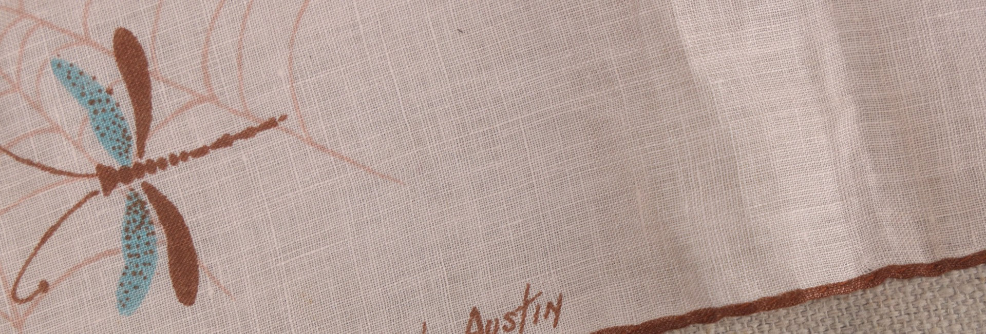 Lot 226 - Vintage Faith Austin Handkerchief With Dragonflies And Spiderwebs