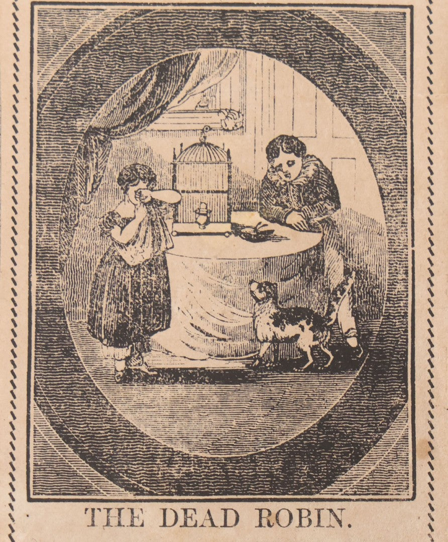 Lot 228 - Antique Reward Of Merit Card, "The Dead Robin" Vignette, Presented To George S. Crosby