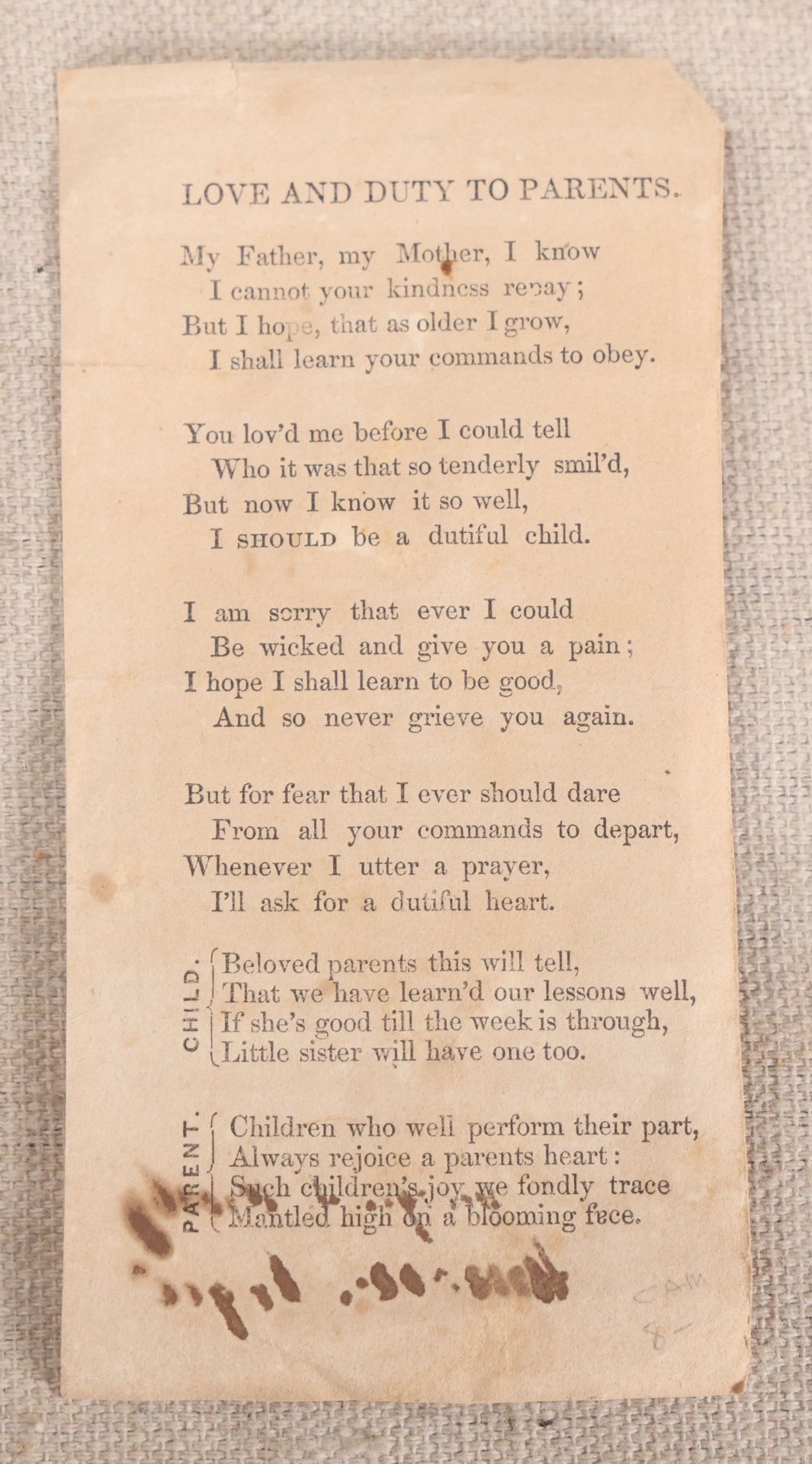 Lot 228 - Antique Reward Of Merit Card, "The Dead Robin" Vignette, Presented To George S. Crosby