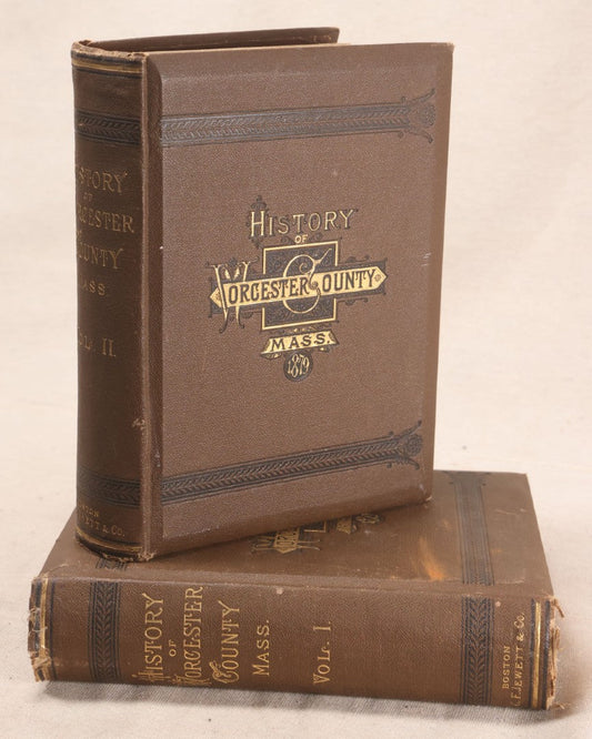 Lot 236 - Pair Of Antique "History Of Worcester County, Massachusetts" Books, Volumes I And II, Illustrated, Published By C. F. Jewett And Company, Boston, Massachusetts, 1879