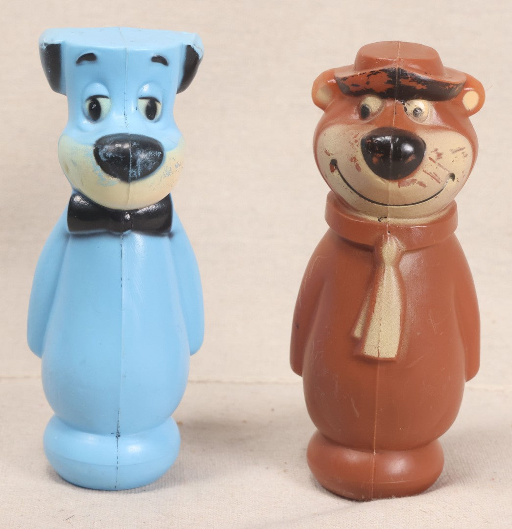 Lot 239 - Pair Of Vintage Plastic Blow Mold Toy Bowling Pins Featuring Huckleberry Hound And Yogi Bear