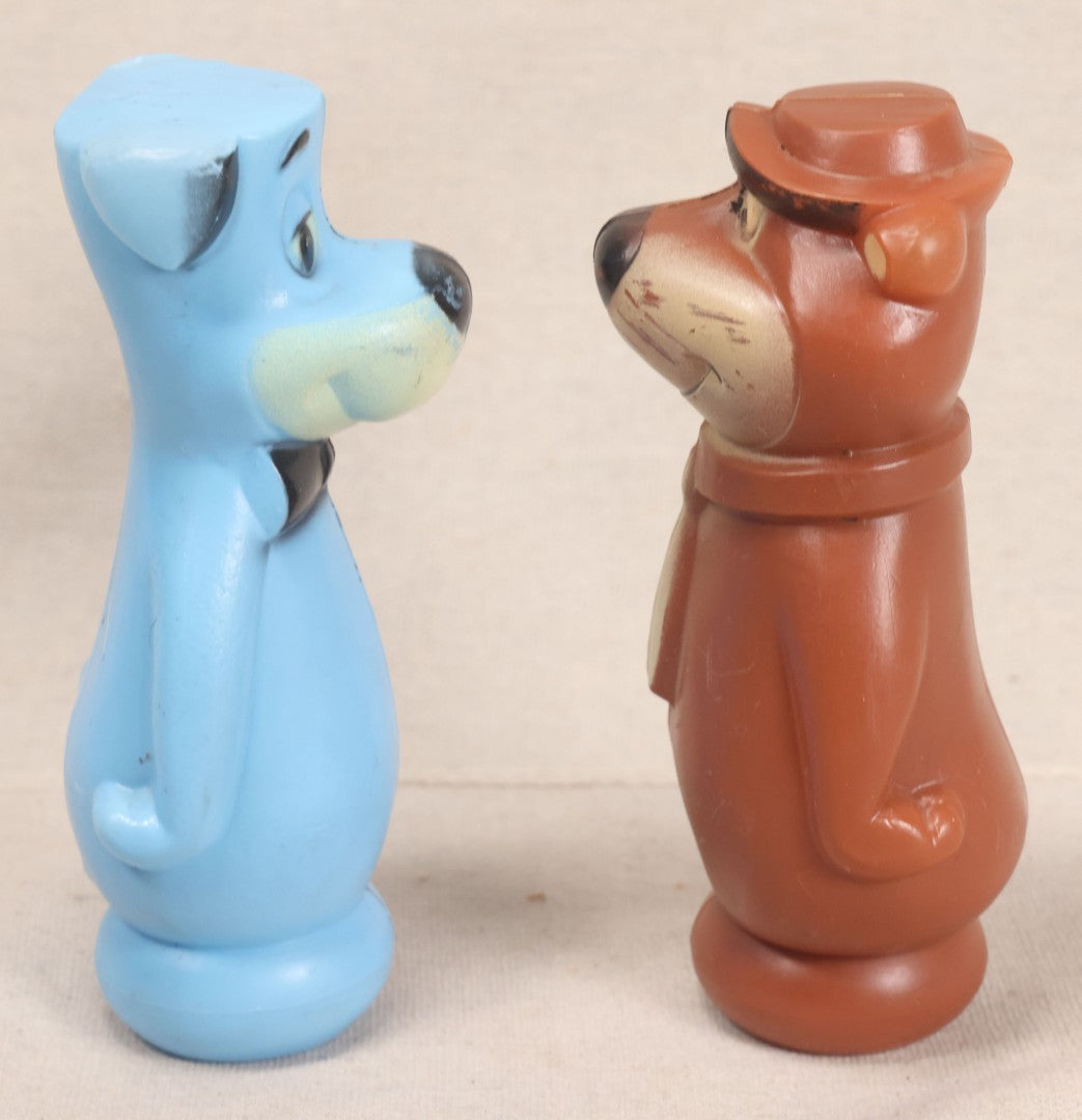 Lot 239 - Pair Of Vintage Plastic Blow Mold Toy Bowling Pins Featuring Huckleberry Hound And Yogi Bear
