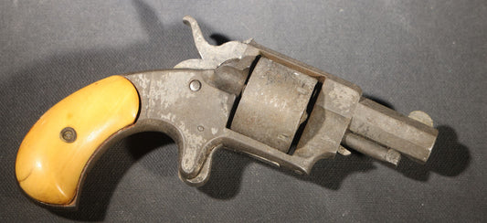 Lot 003 - Antique Forehand & Wadsworth "Swamp Angel" .41 Rimfire Spur-Trigger Pocket Revolver, Five-Shot, 2" Barrel, Cream-Colored Grip Panels, Non-Functioning, For Display Or Collecting Only