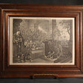 Lot 005 - Antique Engraving Print, "Paul Before Felix," Plate 1, By William Hogarth (English, 1697-1764), "Etched In The Ridiculous Manner Of Rembrandt," Courtroom Scene With Devil, Justice, And Apostle Paul, Published 1751, Wood Frame, 20-1/4" x 16-1/4"