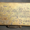 Lot 008 - Vintage Engraved Casket Plaque, "Elizabeth Rosa, Died July 24, 1930, Aged 59 Years," Cursive Script