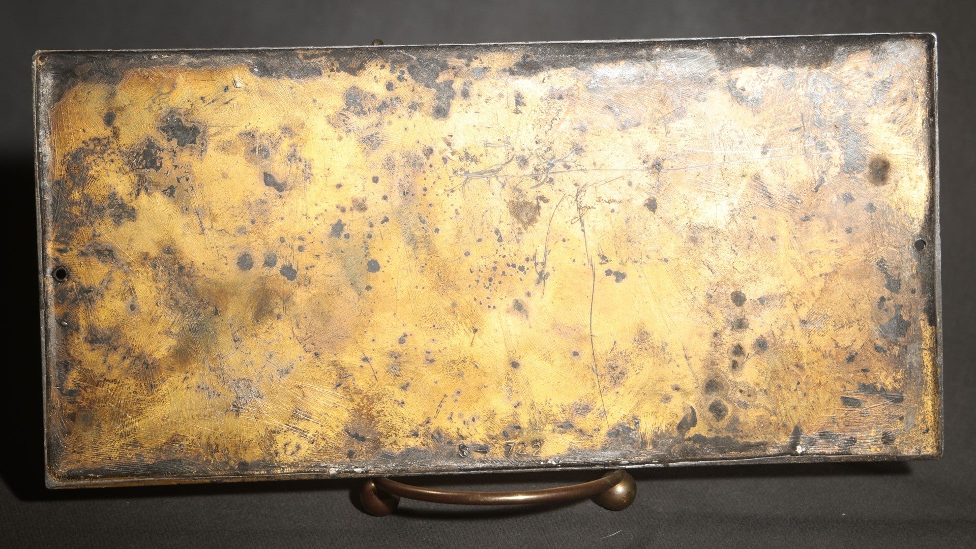 Lot 008 - Vintage Engraved Casket Plaque, "Elizabeth Rosa, Died July 24, 1930, Aged 59 Years," Cursive Script