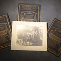 Lot 009 - Grouping Of Four Antique Funerary Items Including Memorial Cards For Mary E. Thompson, Died 1892,  By By Geo. Mitchell, "Fine Memorial Cards And Mourning Goods," Greenfield, Indiana, And Board-Mounted Photograph Of Funeral Flower Display