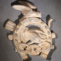 Lot 020 - Antique Cast Iron Independent Order Of Odd Fellows I.O.O.F.. Ornament, Horseshoe With Three Links F.L.T., Hand, Bird, And Flanking Tools, Note Loss To Lower Left