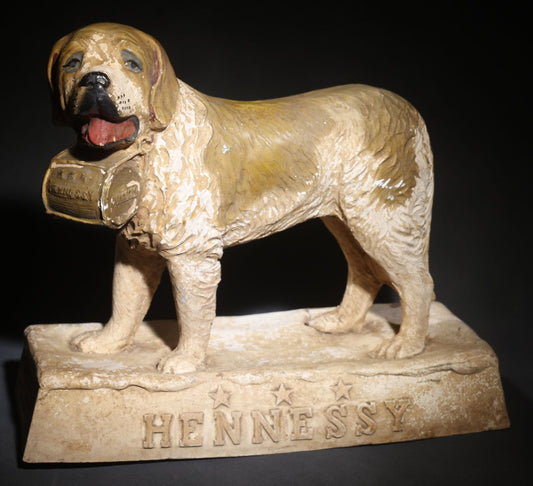 Lot 022 - Vintage Hennessy Cognac Brandy Figural St. Bernard Dog Bar Back Advertising Display, Schieffelin & Co., New York, New York, 1953