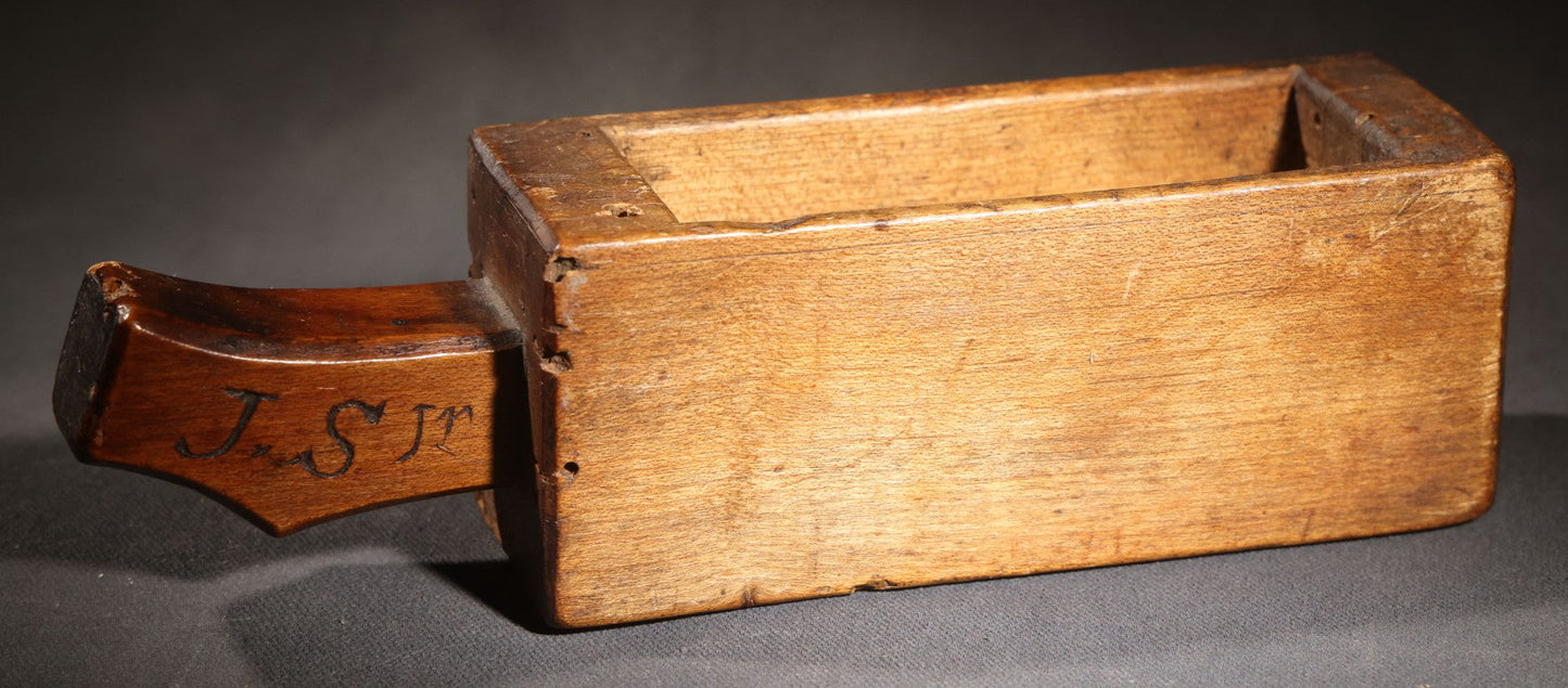 Lot 027 - Antique Primitive Wooden Butter Mold Dated 1806, Initialed "J.S Jr"