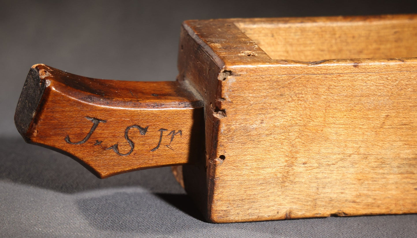 Lot 027 - Antique Primitive Wooden Butter Mold Dated 1806, Initialed "J.S Jr"