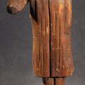 Lot 031 - Antique Hand-Carved Folk Art Wooden Directional Figure With Posable Pointing Arm On Base Carved "N" For North, 13-3/4" H