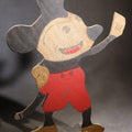 Lot 041 - Vintage Folk Art Painted Wooden Cutout Mickey Mouse Doorstop, 10" H