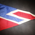 Lot 102 - Vintage Sarasota Yacht Club Burgee Pennant, Sarasota, Florida, Red, White, And Blue With Diamond Motif, Grommeted Hoist