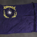 Lot 103 - Vintage Nevada State Flag, "Battle Born" Motto With Star, Sagebrush Wreath, And "Nevada" Lettering, Cobalt Blue Field, Grommeted Canvas Hoist