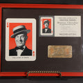 Lot 106 - Vintage Framed Maurice Chevalier Waldorf-Astoria Empire Room Ephemera Display, "The King Is Back" Promotional Card, Show Advertisement, And Signed Autograph Dated 1963, 14-7/8" x 11-3/4"