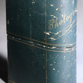 Lot 109 - Antique Green Leatherette-Covered "Photographs" Cabinet Card Book Form Storage Box With Gold-Stamped Lettering And Ruled Lines