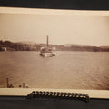 Lot 135 - Antique Board-Mounted Photograph Of The "Lady Of The Lake" Steamboat On Lake Winnipesaukee, New Hampshire, Passengers On Deck, Dock And Mountains In Background