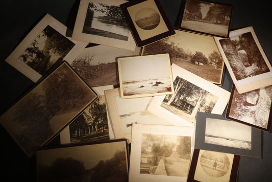 Lot 149 - Grouping Of 17 Antique Board-Mounted Photographs Including Natural Bridge Of Virginia, Landmarks Of Schuylerville New York, New Castle New Hampshire Views Photographed By Davis Bros Of Portsmouth, And Seascapes