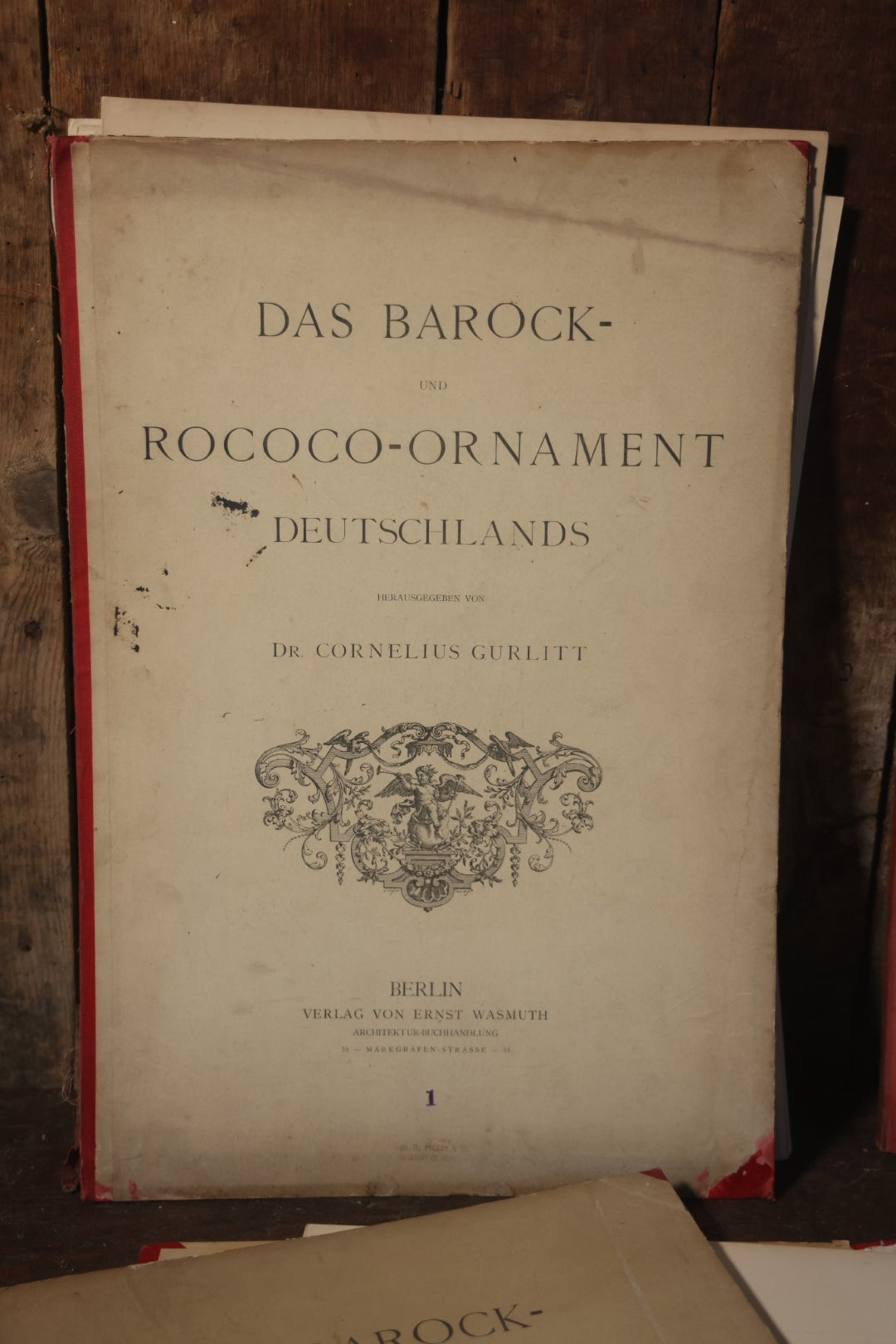 The Baroque And Rococo-Ornament Germany Antique Folio Four Volume Art Book Set, Published By Dr. Cornelius Gurlitt, 1889, Missing One Page, Otherwise Complete