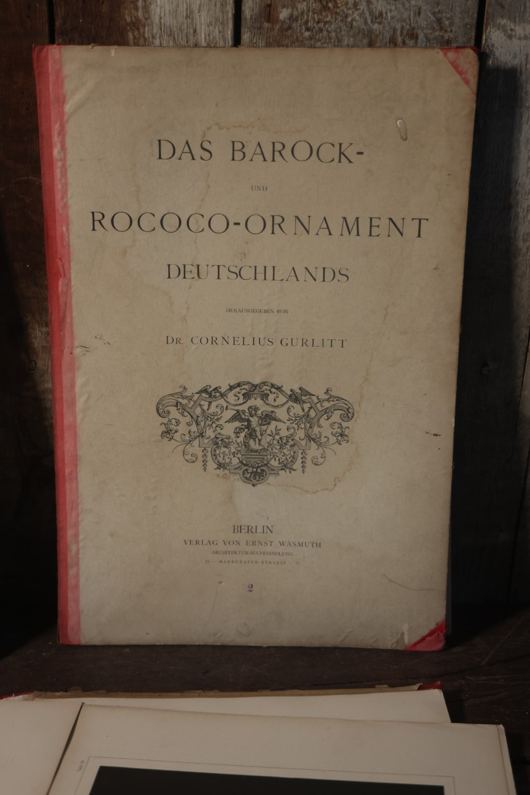 The Baroque And Rococo-Ornament Germany Antique Folio Four Volume Art Book Set, Published By Dr. Cornelius Gurlitt, 1889, Missing One Page, Otherwise Complete