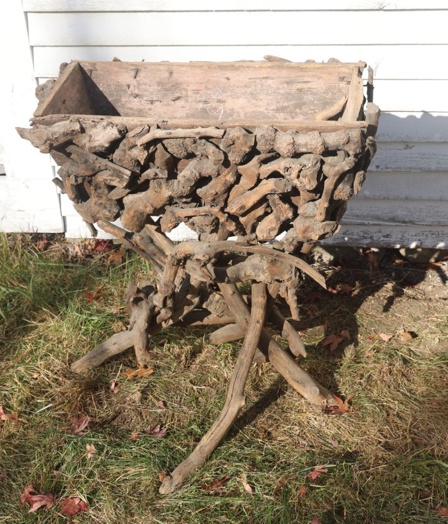 Folk Art Real Branch Free Standing Planter