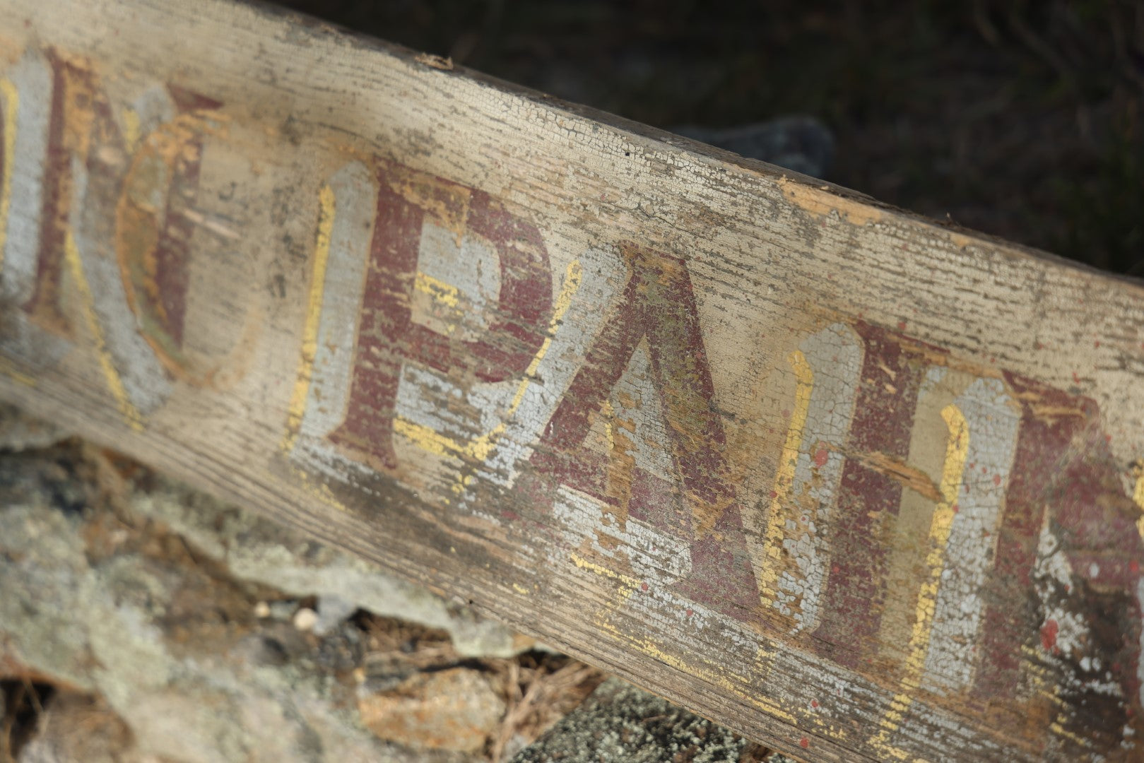 Mendon Paint Stores 10 Foot Antique Hand Painted Trade Sign With Brackets, Mendon, Massachusetts