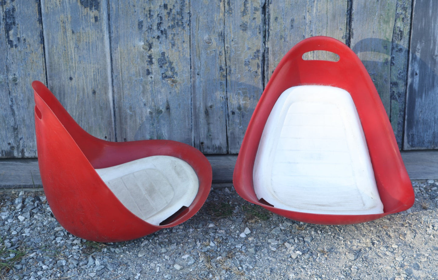 Pair Of Vintage Mid-Century Modern M.C.M. Tip-N-Rok Action Chairs, Rocking Chairs For Children, By M.T.A. Design, Circa 1965 