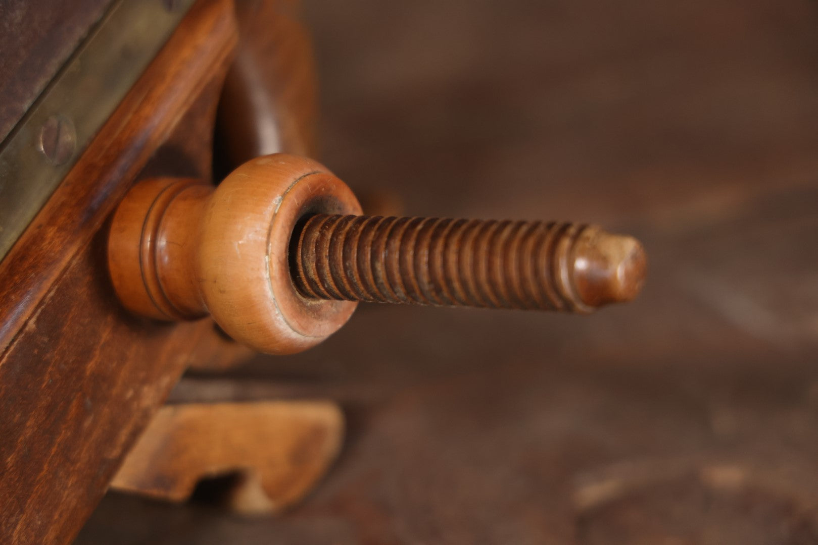 Antique Beech And Boxwood Plow Plane, Appears To Be Complete And Usable, Various Makers Marks, Brass Hardware