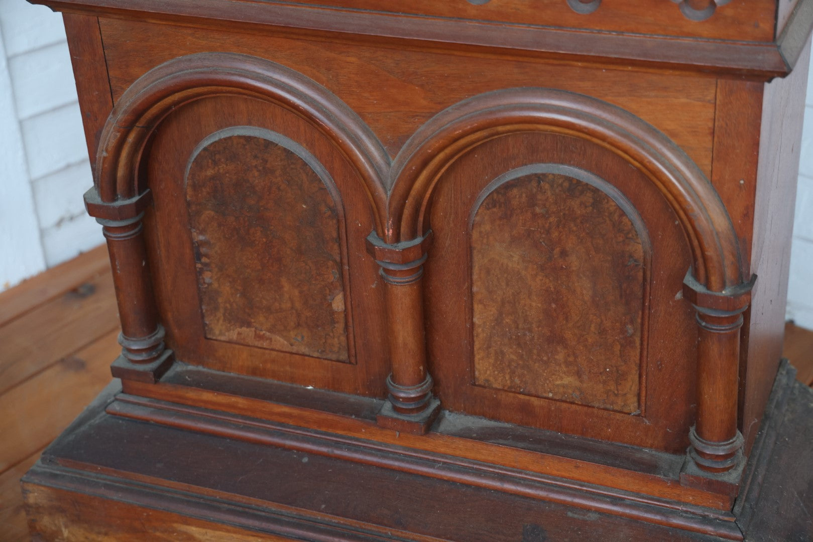 Antique Wooden Podium Pedestal Display Stand, Possibly Out Of A Church Or Lodge, See Photos