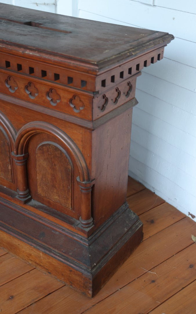 Antique Wooden Podium Pedestal Display Stand, Possibly Out Of A Church Or Lodge, See Photos