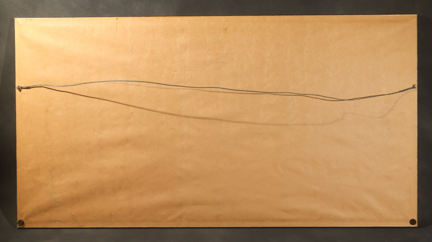 Antique Spencerian Calligraphic Pen and Ink Drawing of an Eagle with Outstretched Wings, Framed in Modern Frame