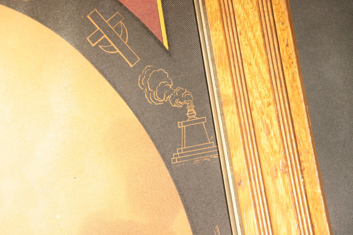 Antique I.O.O.F. Odd Fellows "Our Motto" Chromolithograph Print with All-Seeing Eye, Heart in Hand Symbols, by J.W. Dorrington, Copyright 1888, Published by Fitchburg Chromo Co., Fitchburg, Massachusetts, Framed