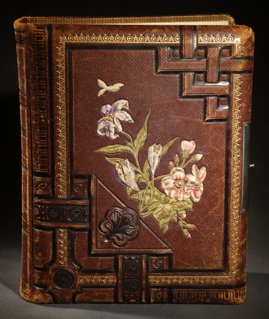 Antique Victorian Family Portrait Photograph Album with Approximately 20 Cabinet Cards, 23 C.D.V.S, and Six Tintypes Including Military Portraits