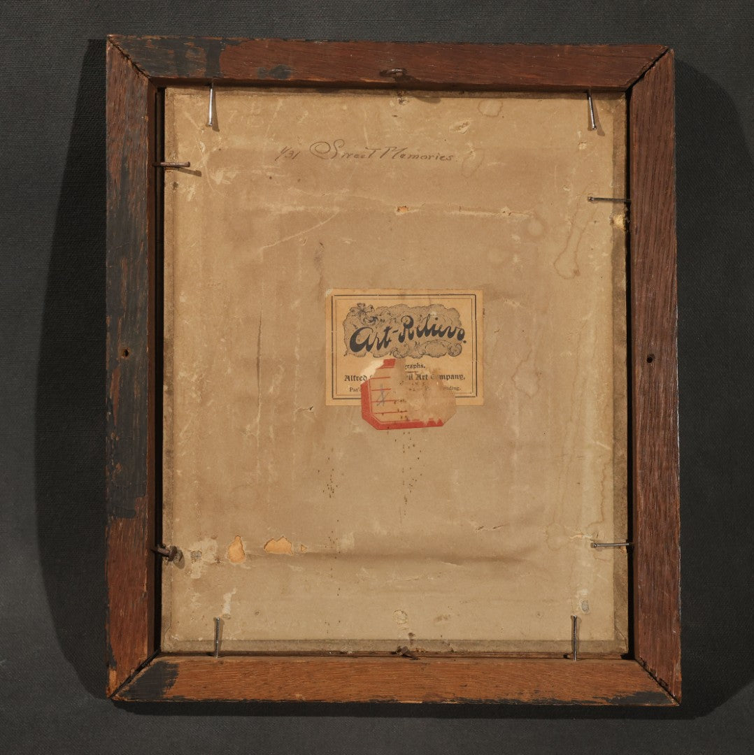 Antique "Art-Relievo" Embossed Paper Photograph, "Sweet Memories" no. 431, Classical Draped Female Figure, Alfred S. Campbell Art Company, New Jersey