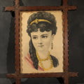 Lot 072 - Antique Hand-Colored Lithograph Print, "the Star of Beauty," Published by Currier and Ives, in a Carved Cross-Corner Frame, 15-1/4" W x 18-3/4" H