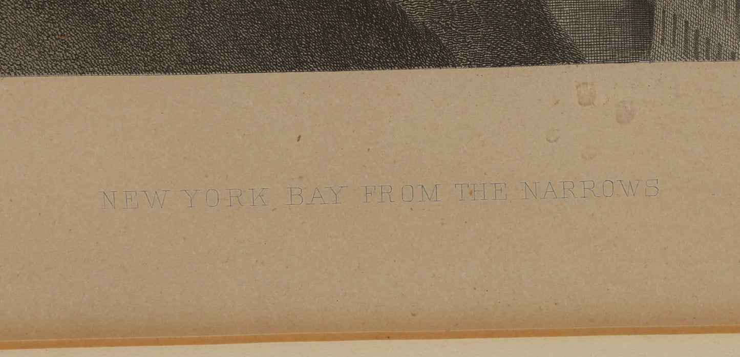 Antique Framed Engraving Print, "New York Bay from the Narrows," After F.B. Schell, Engraved by C.H. Smith