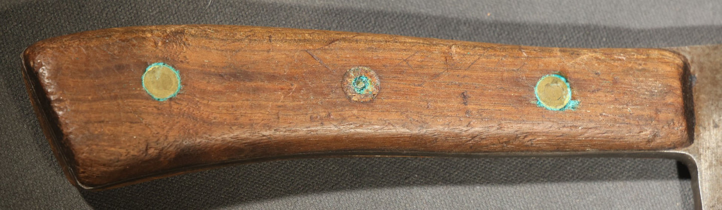 Vintage Meat Cleaver Stamped "Old File Hand Made" no. 8 with Wood Handle