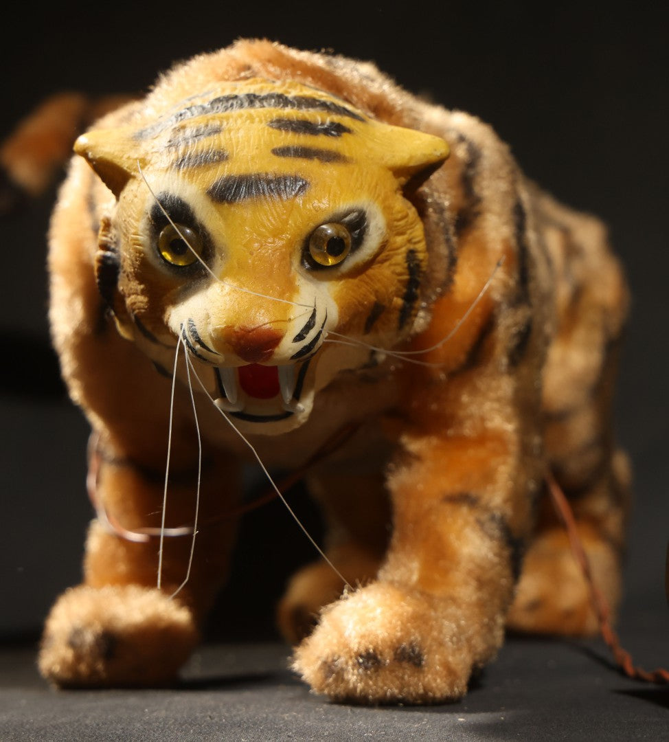 Vintage Marx Battery-Operated "Bengali" Growling and Prowling Tiger Toy with Remote Control, Made in Japan, 1961, Not Working