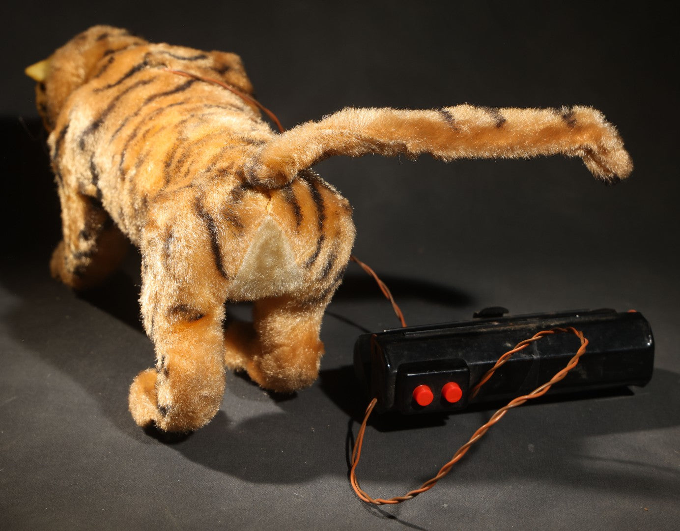 Vintage Marx Battery-Operated "Bengali" Growling and Prowling Tiger Toy with Remote Control, Made in Japan, 1961, Not Working
