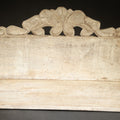 Lot 094 - Vintage White-Painted Wooden Wall Shelf with Carved Scrollwork Crest, 14-1/4" L x 6" H