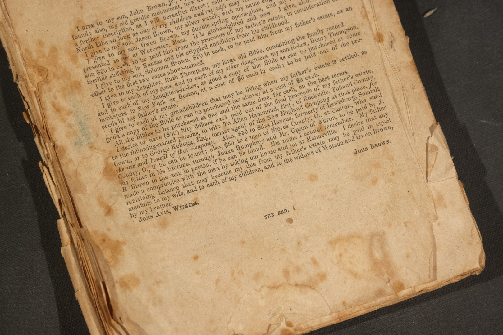 "the Life, Trial and Execution of Capt. John Brown" Antique Soft Cover Booklet, New Edition with Additions, Insurrection at Harper's Ferry, Published by Robert M. De Witt, 160 & 162 Nassau Street, New York, 1859